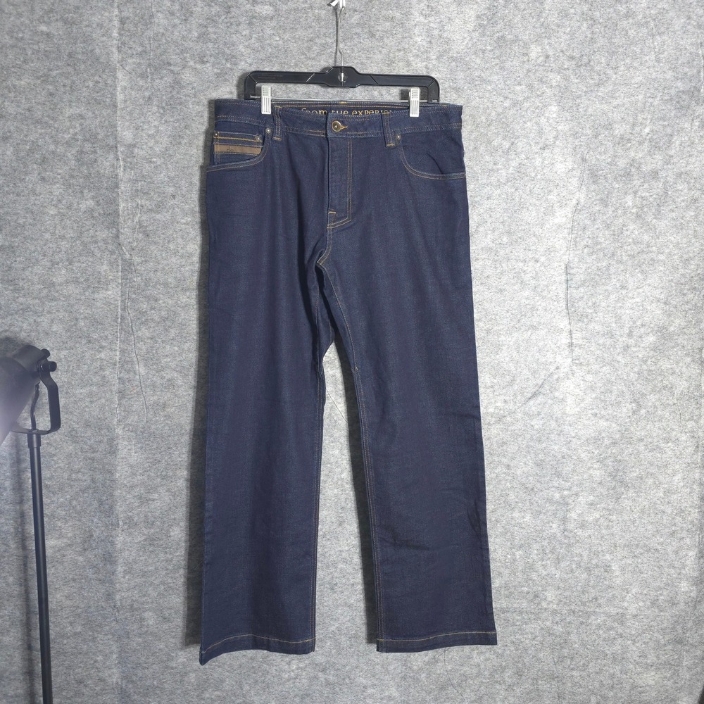Prana Denim Jeans Mens 34x30 Dark Wash Straight Leg Outdoor Active 5-Pocket Pant
